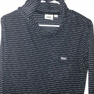 Vans Black Hoodie with White Pinstripes